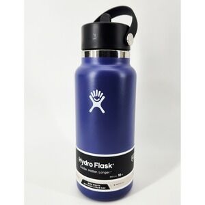 Hydro Flask 32 Oz Wide Mouth Water Bottle With Flex Straw Cap Phantom Blue